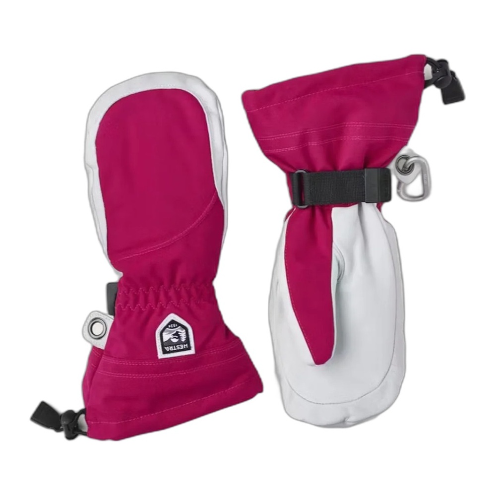 EUC Like New Hestra Heli Army Mitts Fuchsia Pink Ski Mittens Gloves Size 8